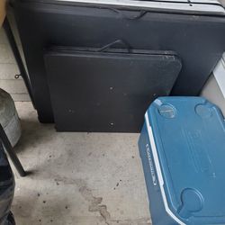 Plastic Folding Table And Cooler $150 OBO