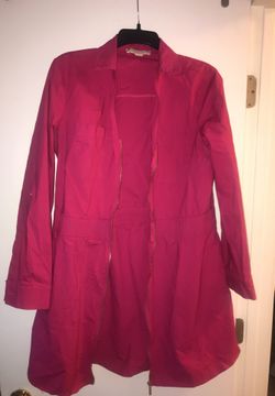 Michael Kors Fuchsia Pink ZIP front Shirt Dress sz L