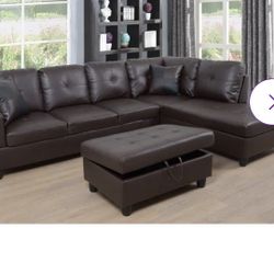 L Shaped Leather Couch 