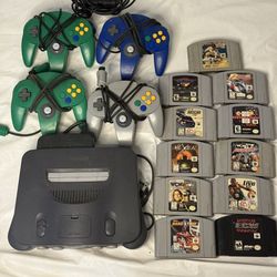 Nintendo 64 Bundle – 4 Controllers + 12 Games. And a controller extension.