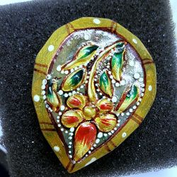 BEAUTIFUL LARGE 161 CARET NATURAL HAND PAINTED  EMERALD HA