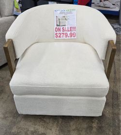 Heredon Wynn Fabric Swivel Chair With Wood Arms  $279.99