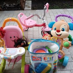 Toddler Toys...bike, walker & stroller.