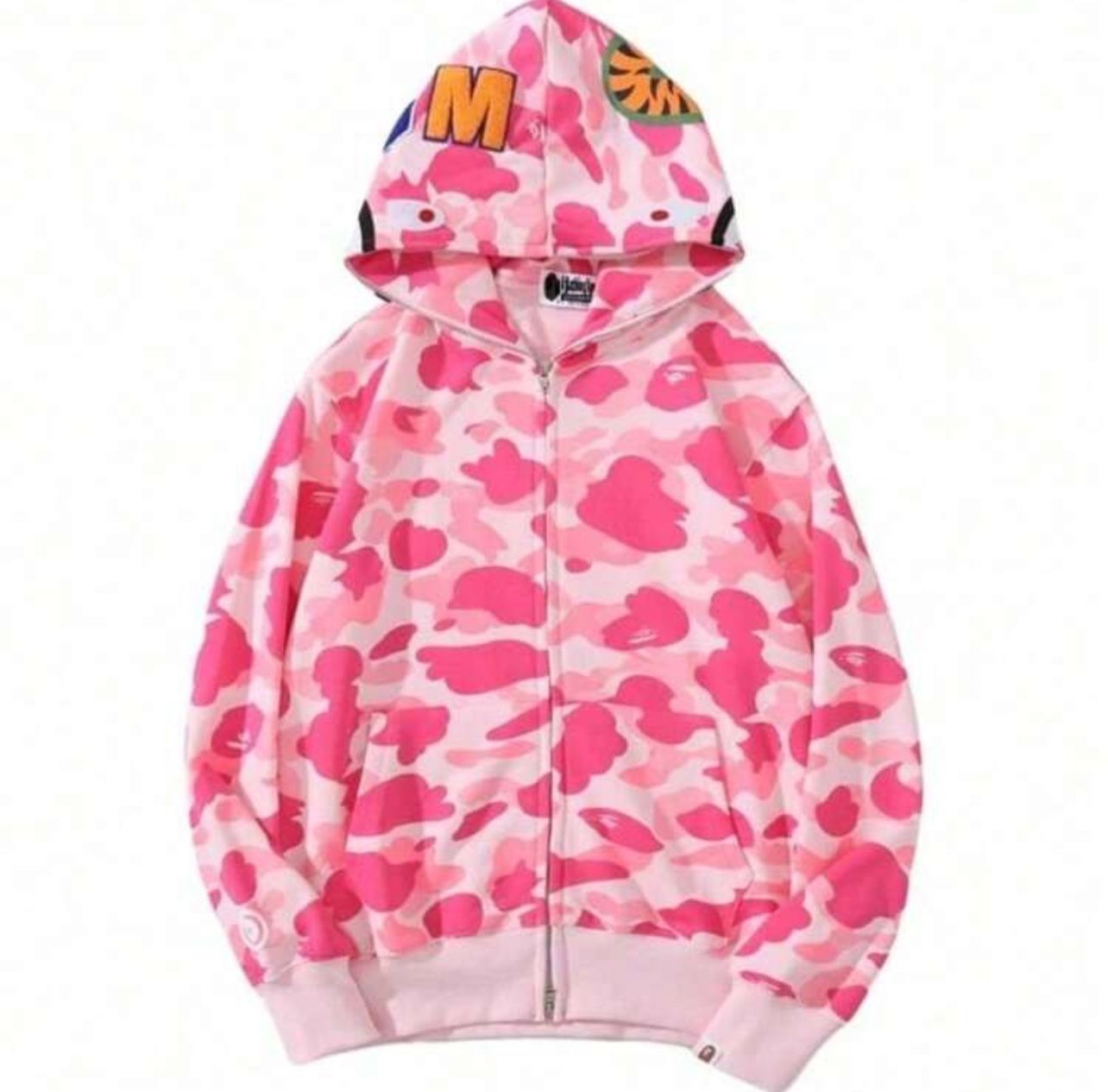 Men's Shark Hoodie,Cotton Material Shark Jaw Jacket Ape Camo Full Zip Jacket Up(small)