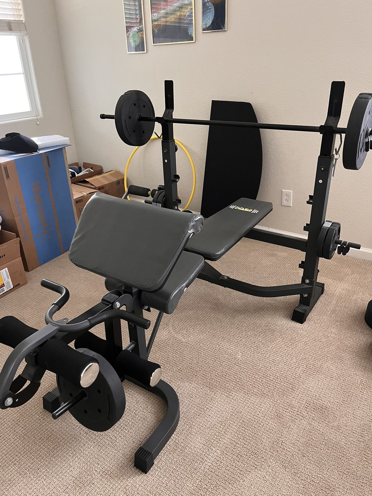 Workout Bench w/weights