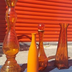 Tangerine ColorGlass Decoration Bottle And Vase