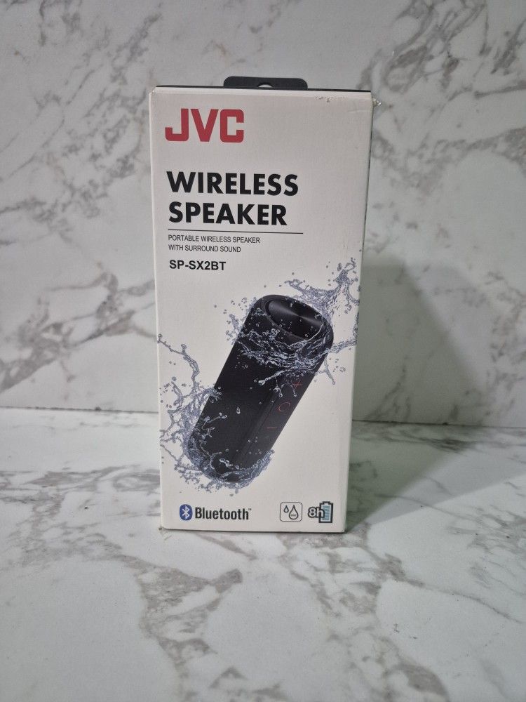JVC Water Resistant Speaker SP-SX2BT Wireless Portable Bluetooth Surround Sound