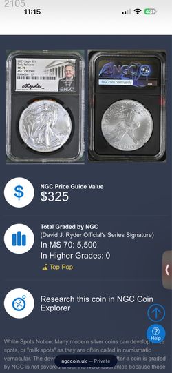 MS70 American Silver Eagle