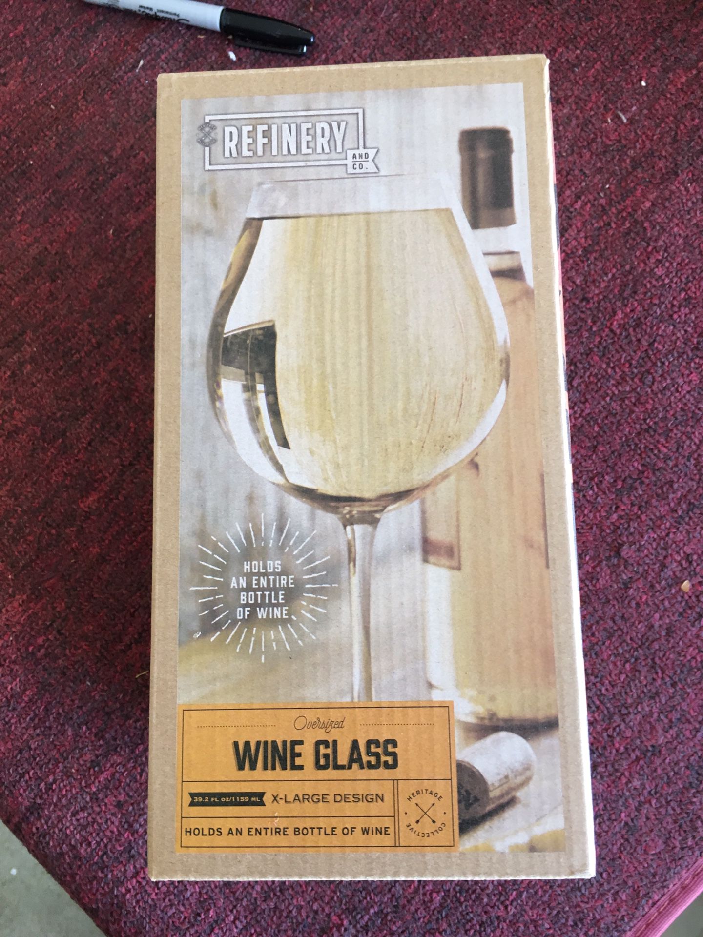 New in box wine glass