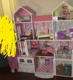 Big size wooden doll house