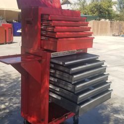 Craftsman Cart Tool Box Used No Key 26"w  60" H  11 Drawer Plus The Door Storage  