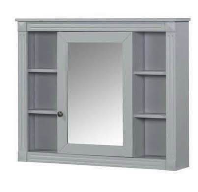 New Assembled Medicine Cabinet w/ Mirror, Wall Mount Bathroom Cabinet 35" x 28" Over Toilet Storage