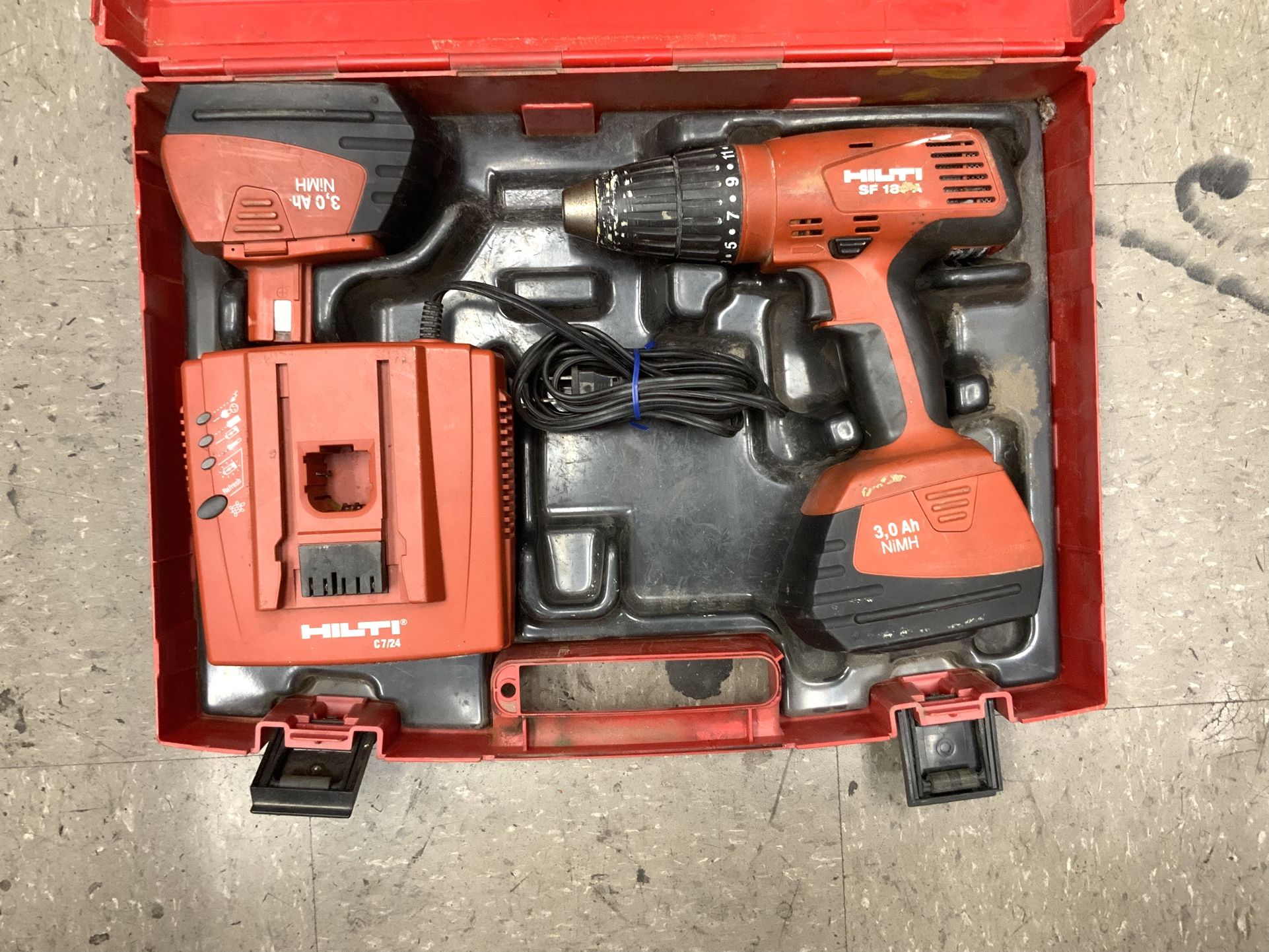 Hilti SF 181-A 18v Hammer Drill Cordless 3.0 Ah NiMH Batteries Tool Construction Power Handheld Rotary Concrete Masonry Heavy Duty Professional