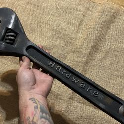 Huge Oversized Display Wrench, Chalkware 