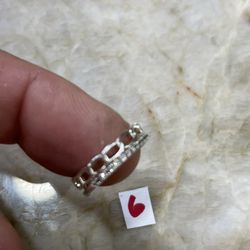 925 Sterling Silver Wedding Ring Size 6