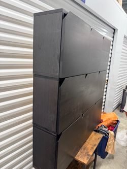 IKEA EKET Dark Brown 9-Cube Modular Wall Cabinet System