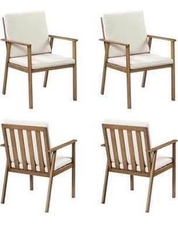 Assembled New Outdoor Patio Dining Chair Set of 4 Never-Rust Outdoor Aluminum Patio Chairs
