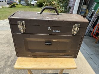 Vintage Machinist Tool Box Chest Military 3 Drawer With Top Storage