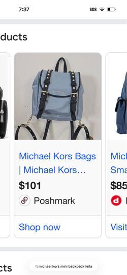 Michael Kors Leila Backpack Baby Blue