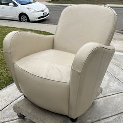 Unique Leather Accent Chair - Art Deco 