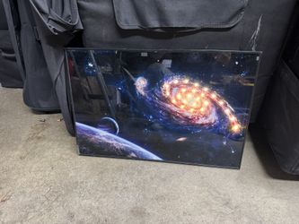 Framed Picture Decor With LED Lights Of The Milky Way Galaxy And Planets 