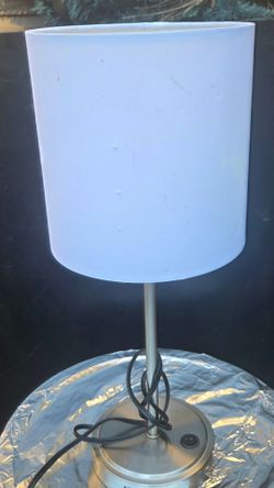 Table Lamp with White Drum Shade