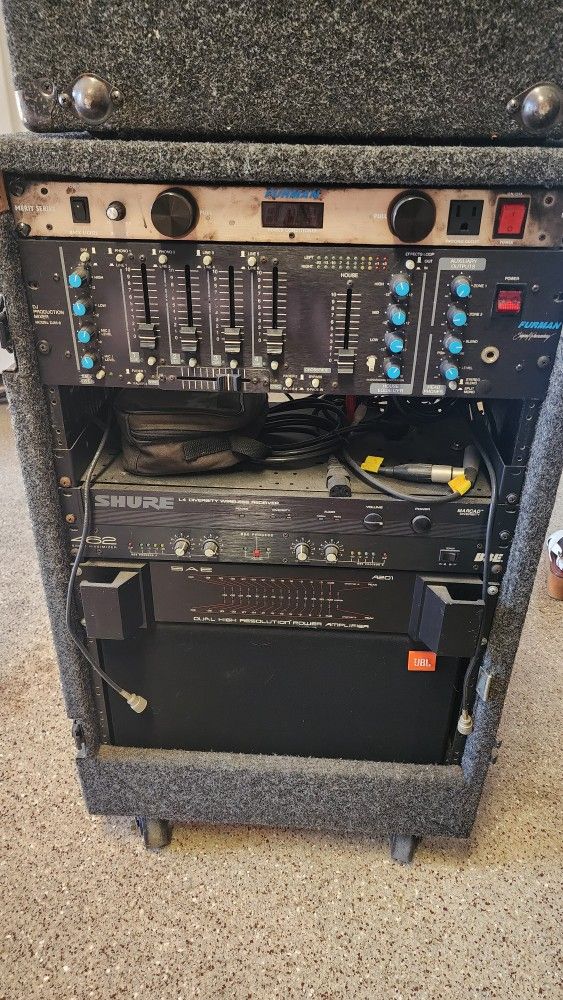 Audio Cabinet With Mkxer And Cordless Mic