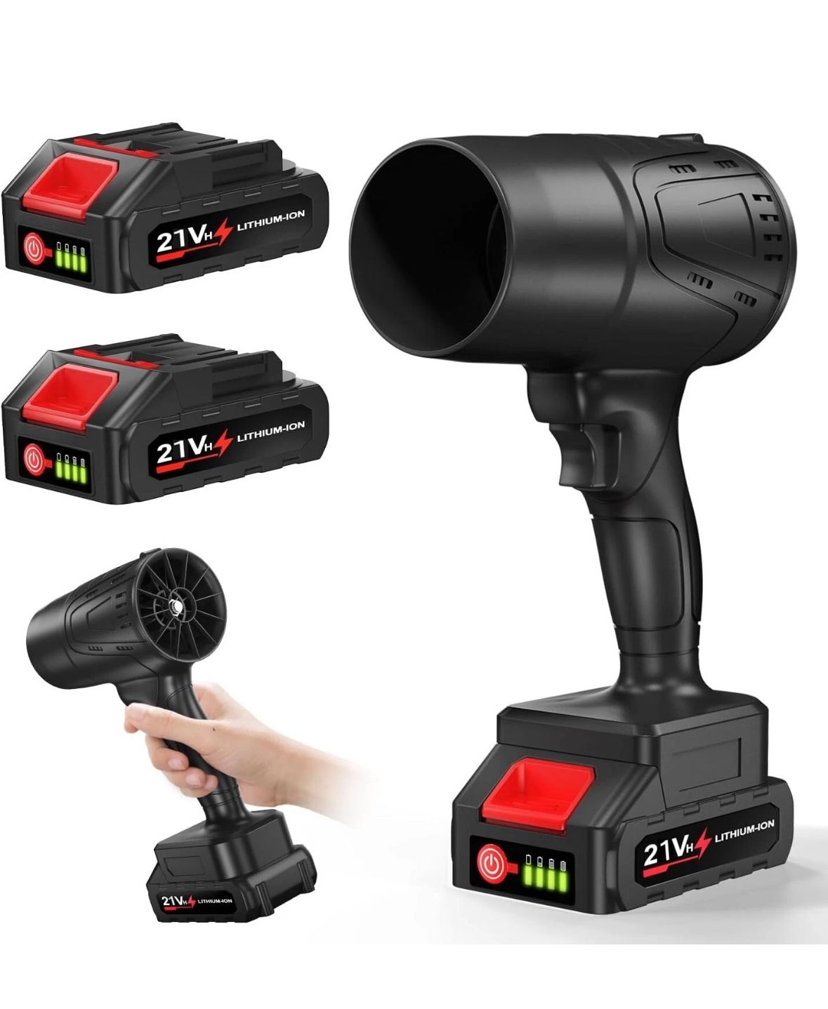 Handheld Leaf Blower Cordless 2024 Portable High-Power 2 Batteries 20000RPM 21V