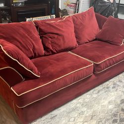 red sofa slightly used