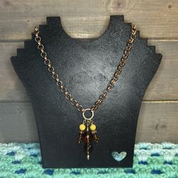 “Amber Dreams” Beaded Chain Necklace