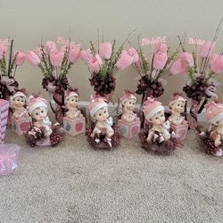 Pink baby shower decorations