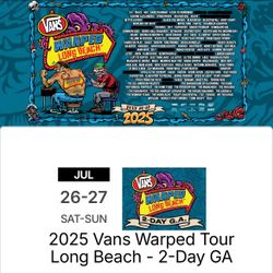 2025 Vans Warped Tour Long Beach (2-Day GA Tickets)