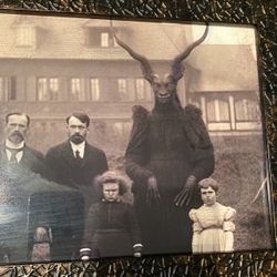 CUSTOM FRAMED EVIL DEVIL FAMILY PHOTO