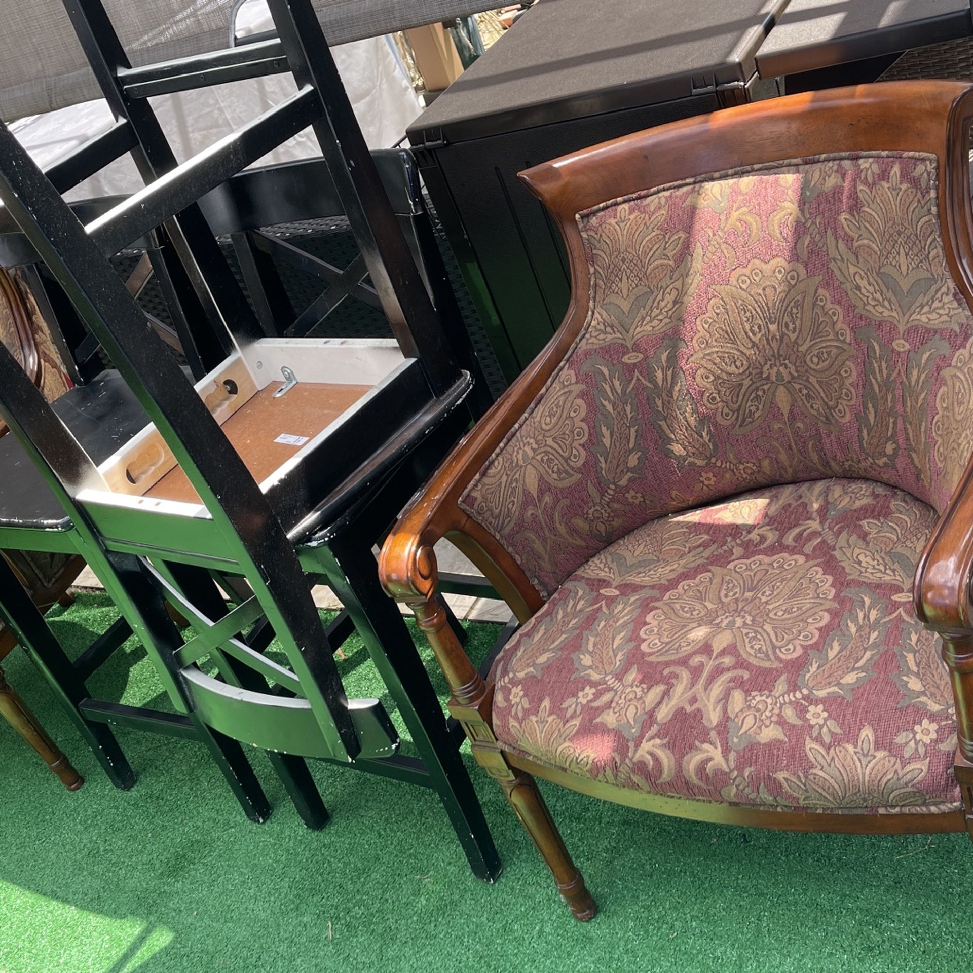 Used 3 Bar Stool And Accent Chairs