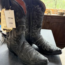 Men's Sz 12 Leather Cowboy Boots DanPost Gray 