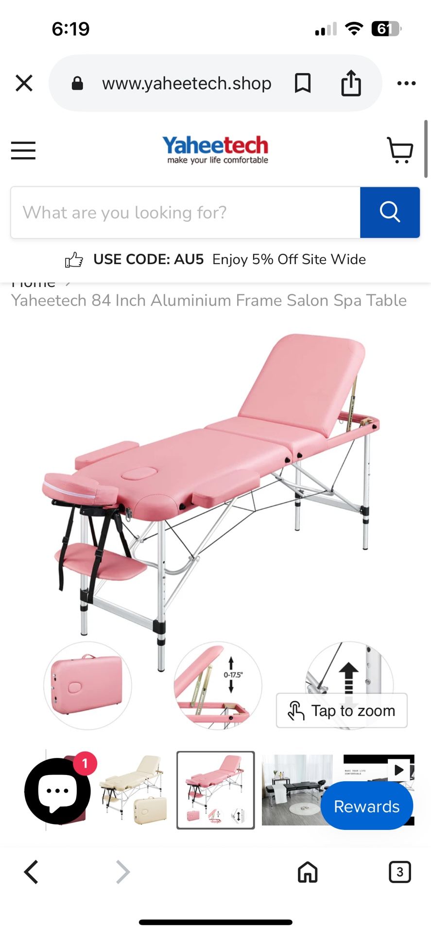 Massage Table Pink New In The Box