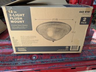 Hallway Or Entry Light Frosted Glass 13-in Round Two Light