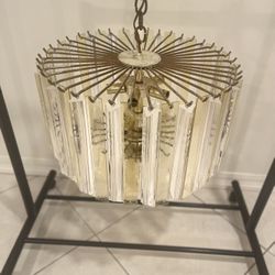 MCM Large Lucite 3 Tier Wedding Cake Chandelier Hanging Light