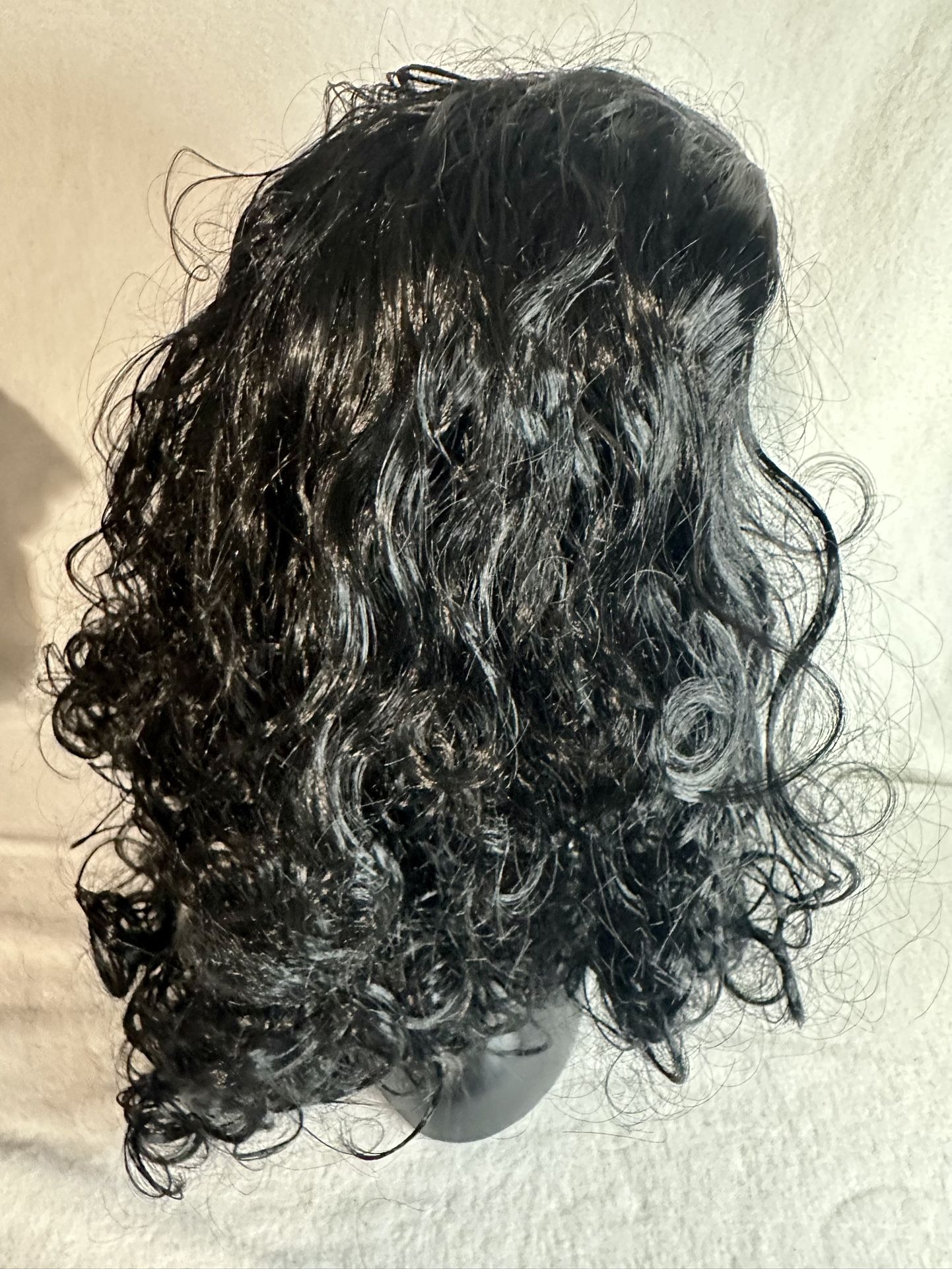 Long Curly Hair Black Wig 