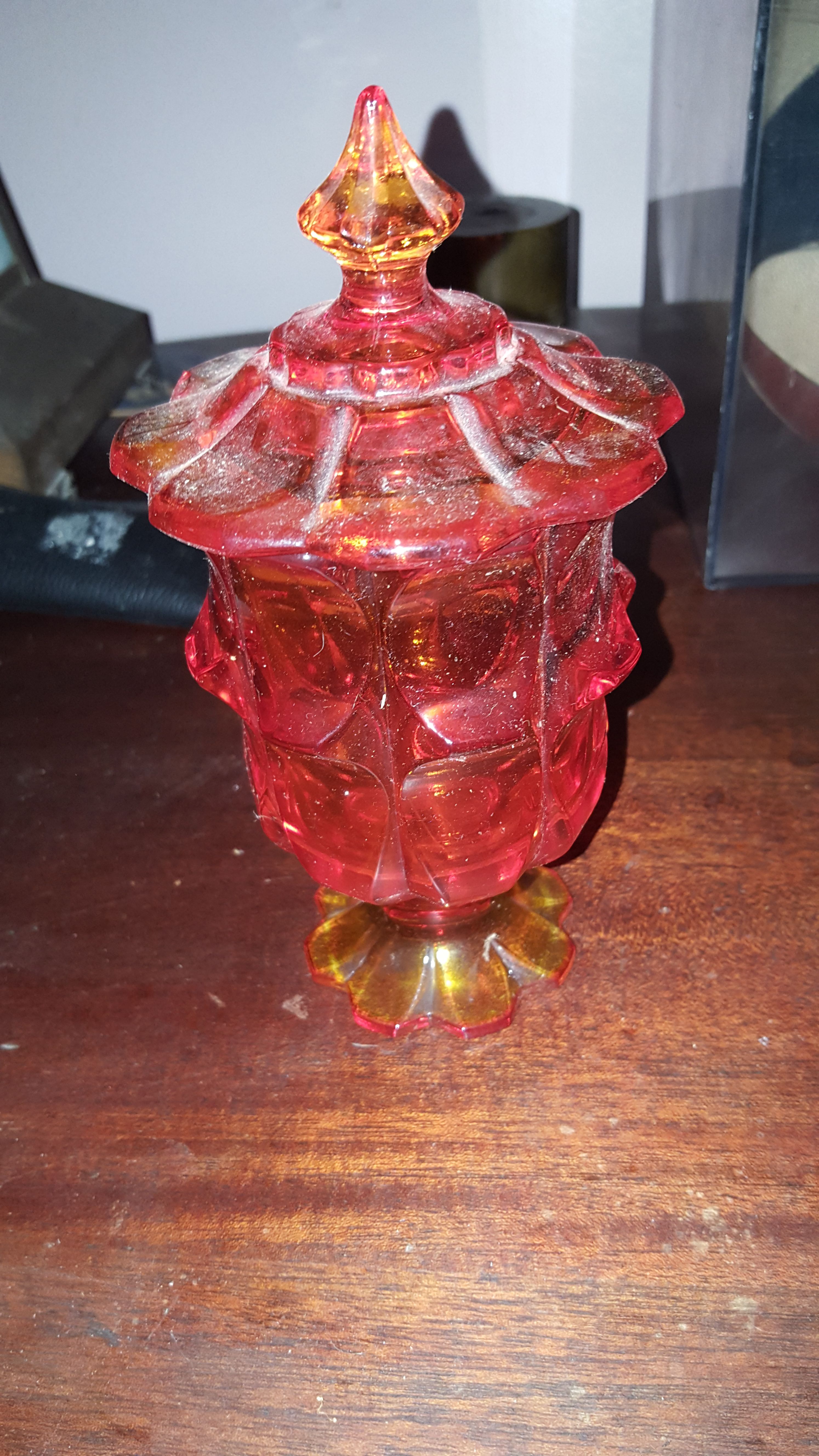 viking glass candy dish