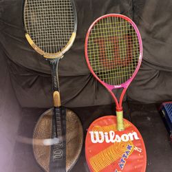 Vintage Wilson Advantage Wooden Tennis Racket Racquet Wood with Cover Nice