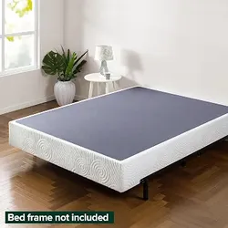Zinus Metal Box Spring with Wood Slats /9 Inch Mattress Foundation/Sturdy Steel Structure/Easy Assembly, King