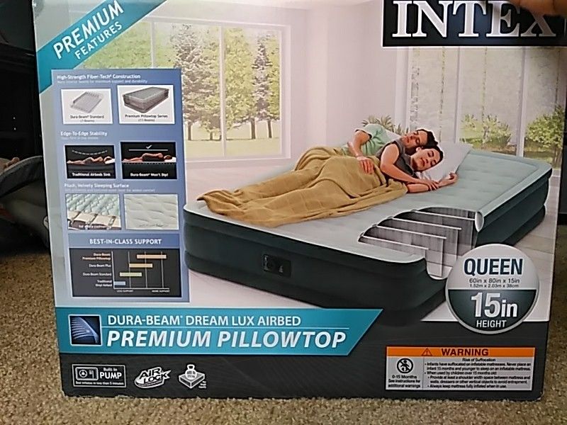 Intex premium pillow top queen size air mattress