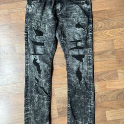 American Fighter Striker Jeans Mens 31 (31x33) Black Relaxed Straight Distressed