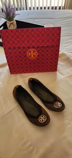 Tory Burch Brown Suede Flats