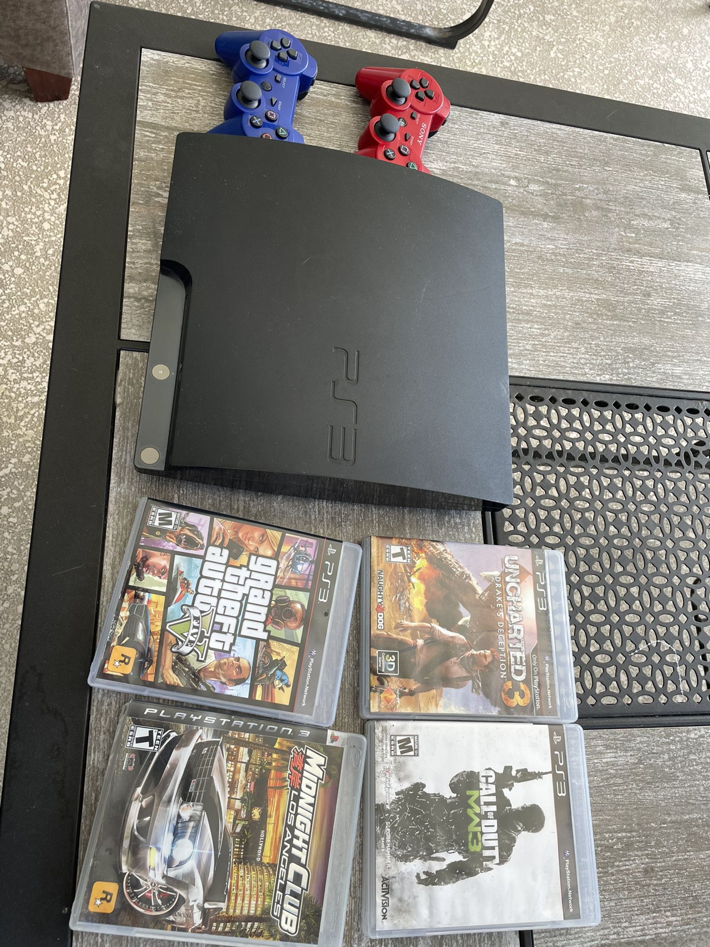 PS3 With Controllers And Games