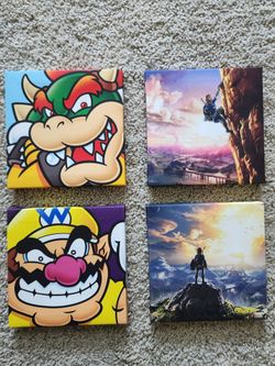 Mario, Zelda - art, pinball coasters
