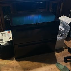 (2 Drawer) Large Black Filing Cabinet