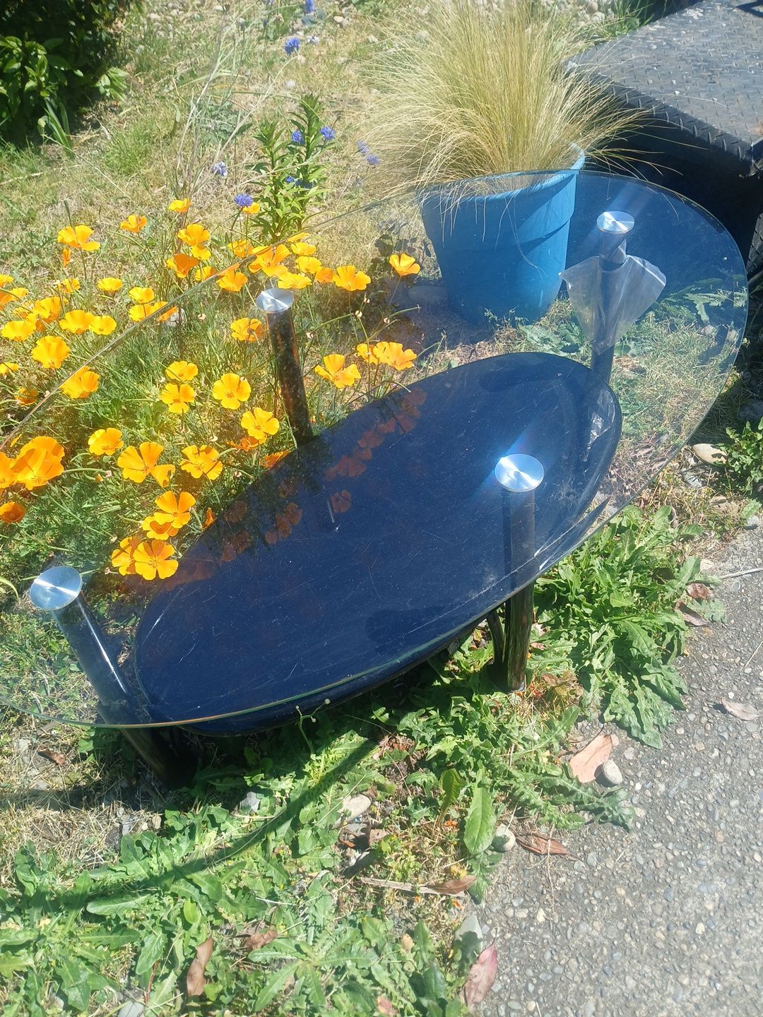 Glass coffee table