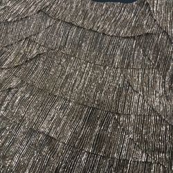 DressBarn  Ladies Black/Metallic Gold Ruffled Tier Blouse Size 2X